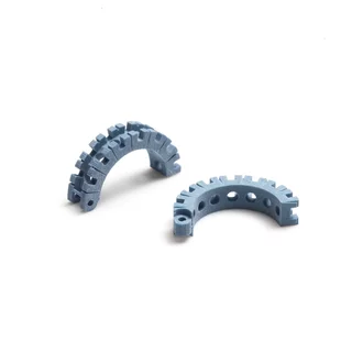 3D-Druck Bauteil blaugrau Zahnstruktur