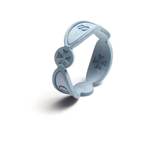 3D-Druck Ring hellblau Kleeblattmuster