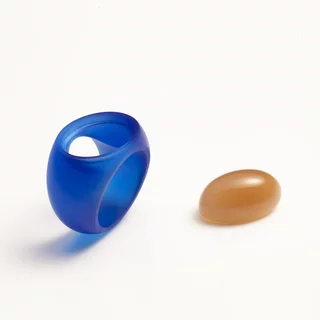 3D-Modell Ring blaues Harz Cabochon