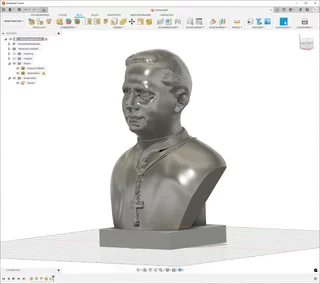 CAD-Modell Porträtbüste mit Kreuz