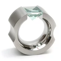 CNC-Drehteil Ring Aquamarin Nahaufnahme