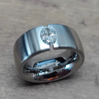 Ring Diamant Spannfassung mattiert