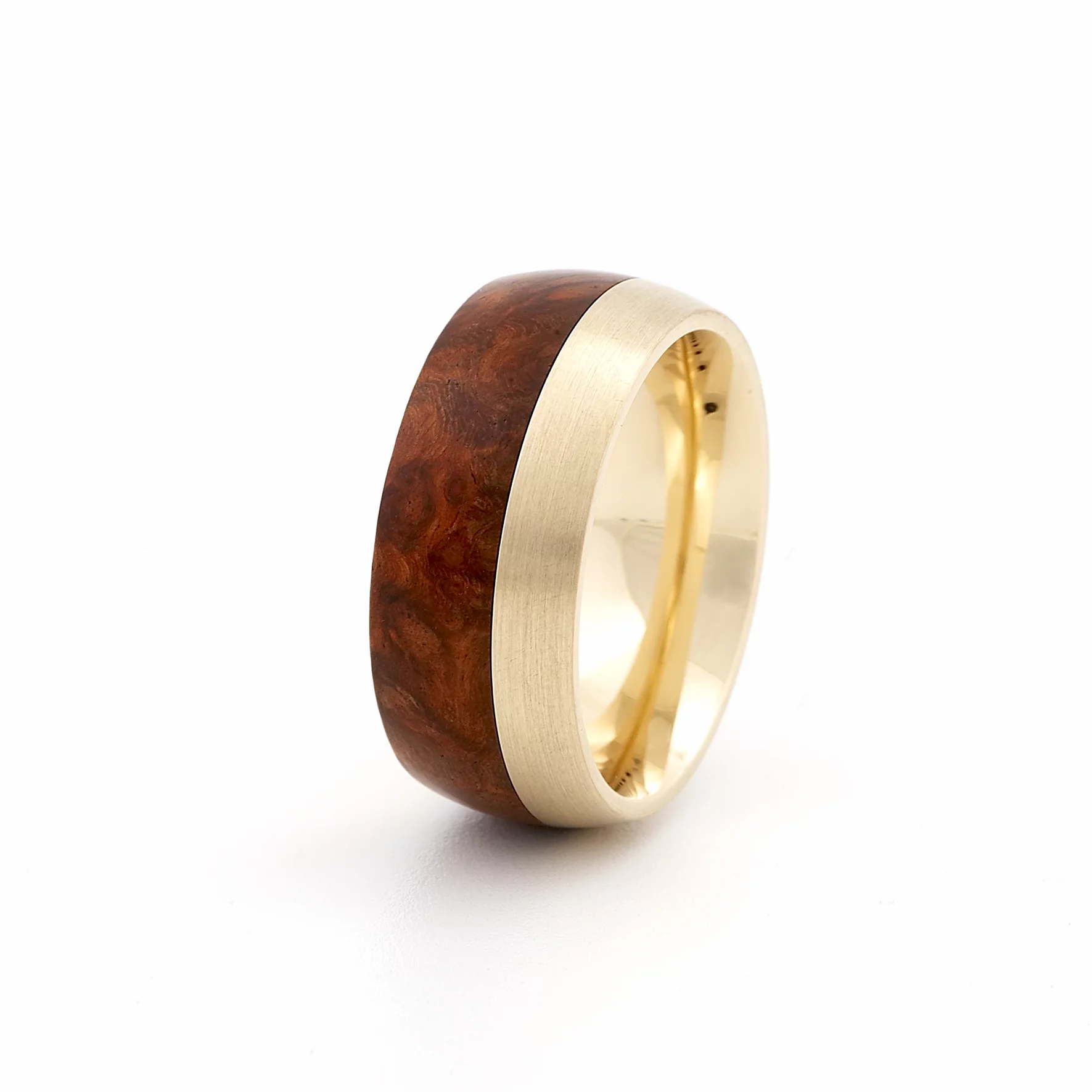 Ring Holzeinlage Gold Maserung