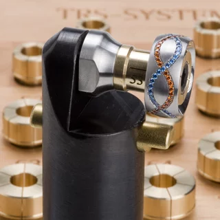 Ring Spannsystem Edelsteine blau orange