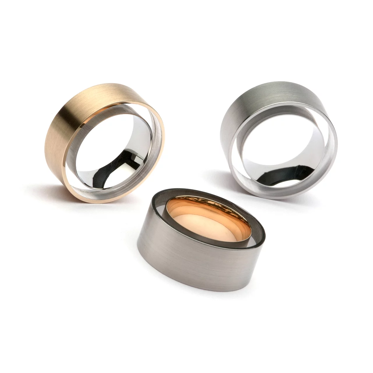 Ringe Acryl metallic Optik drei Farben
