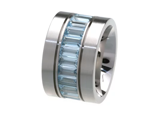 Vario-Ring Aquamarin Baguette Steine